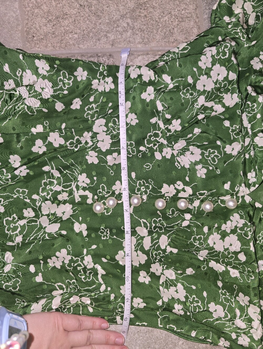 LK Bennet Silk Sophie Wildflower Dress Green White Midi 2 XS Summer Boho Maxi - Picture 13 of 16